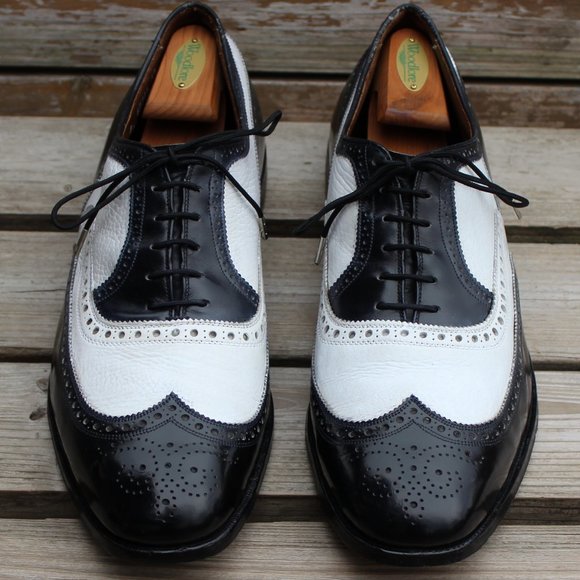 VTG Allen Edmonds Black & White Spectator Wingtips - Picture 3 of 13